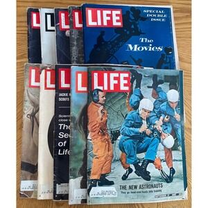 Vintage 1963 Life Magazine Lot New Astronauts NASA The Movies Double Issue 1960s
